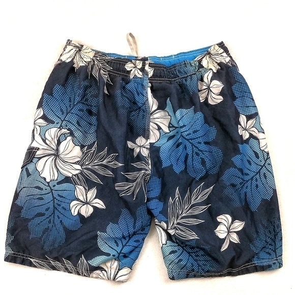 Speedo Blue Tropical Swim Trunks - Picture 2 of 4
